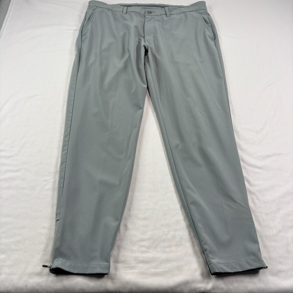 Primo‎ Golf Jogger Pants Mens Size 38 Gray Stretch Performance Tapered Ankle Zip